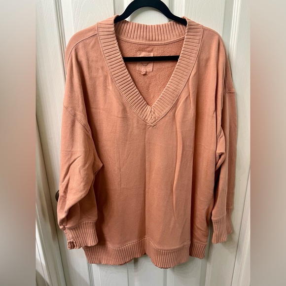 aerie Tops - Aerie Women's V-Neck Sweatershirt - Peach Size Medium